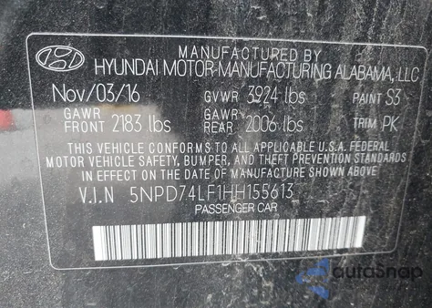 2017 Hyundai Elantra Se из США, поврежденный, VIN 5NPD74LF1HH155613